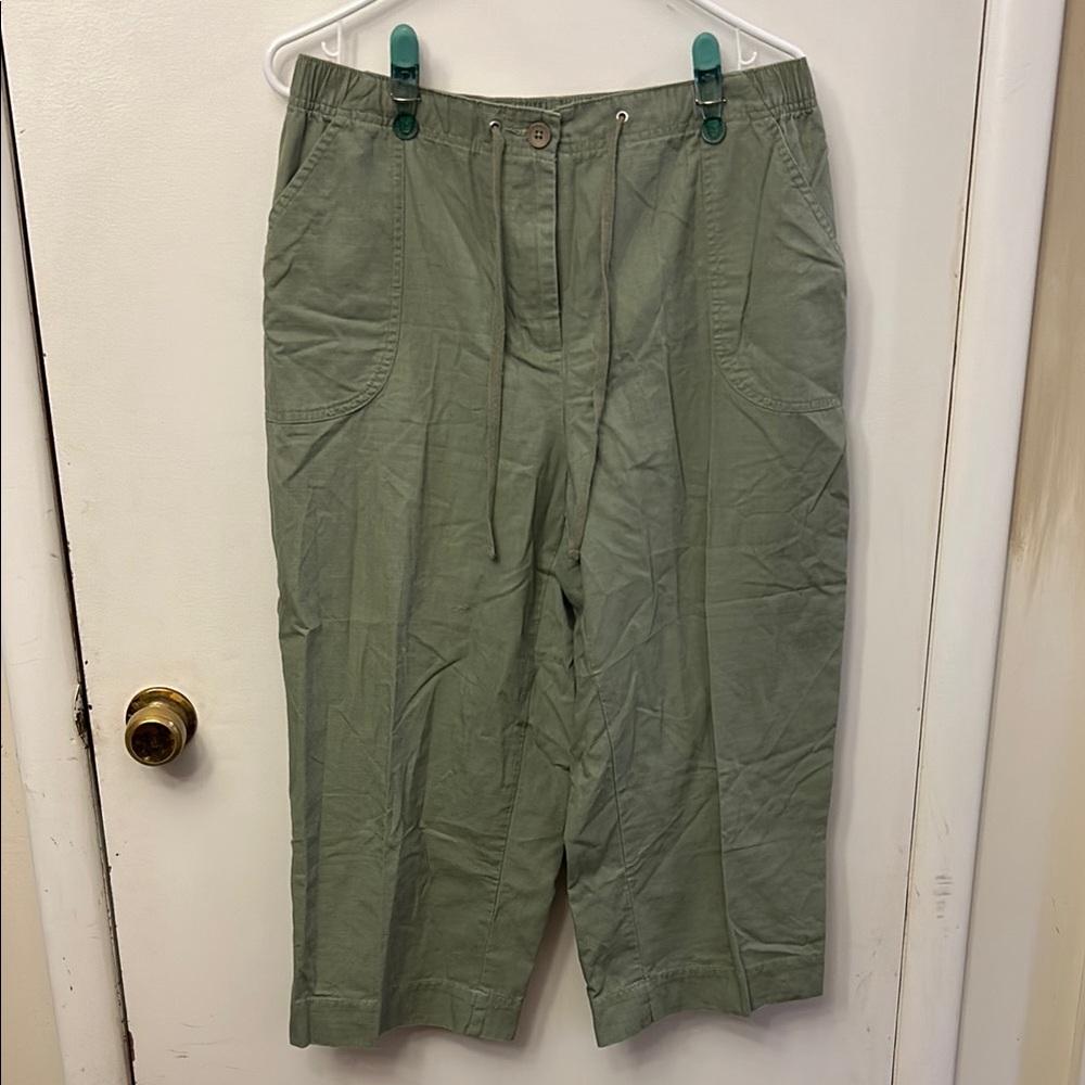 Studio Works Women’s Capri Pants Green Size 14